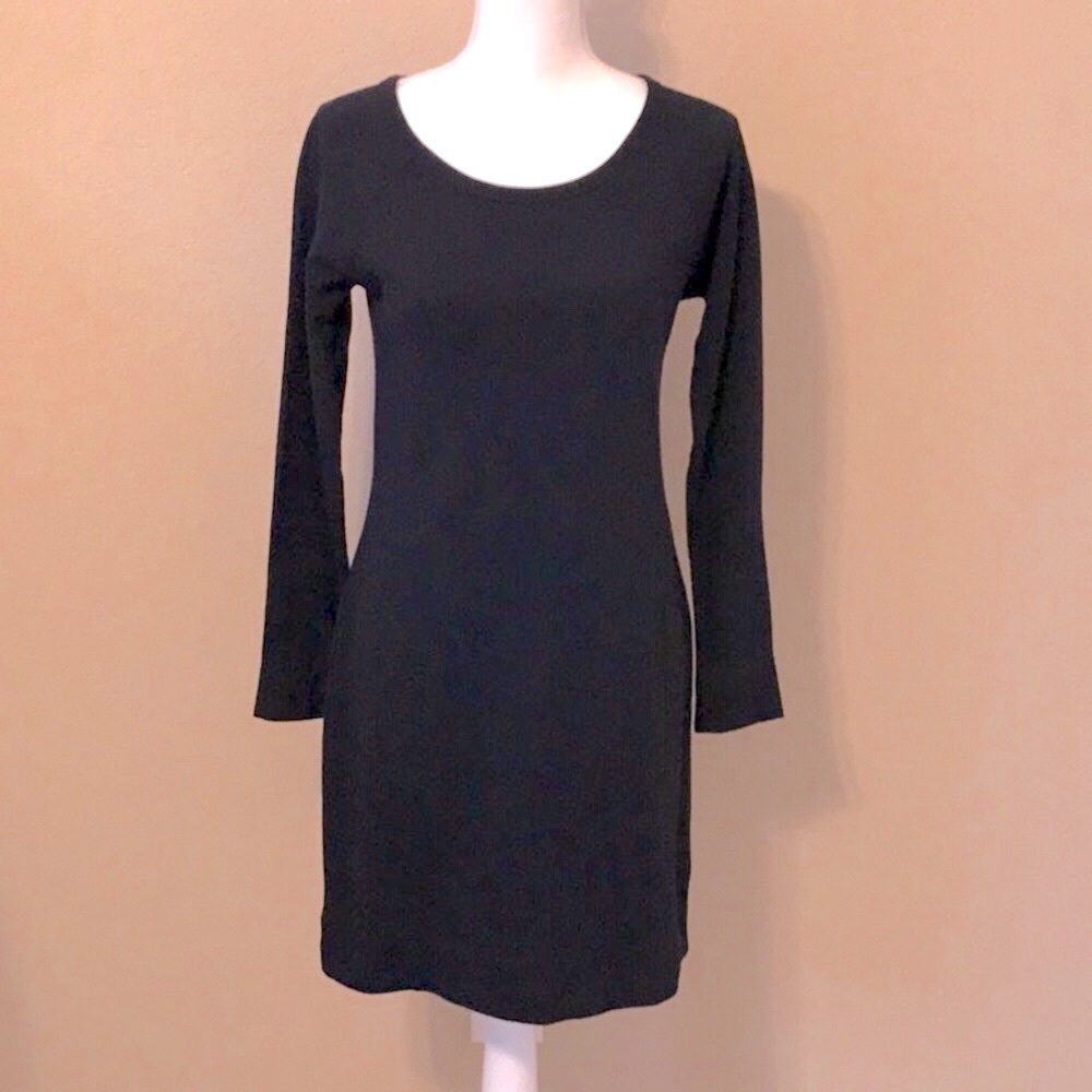 GAP Black French Terry Sweatshirt Dress